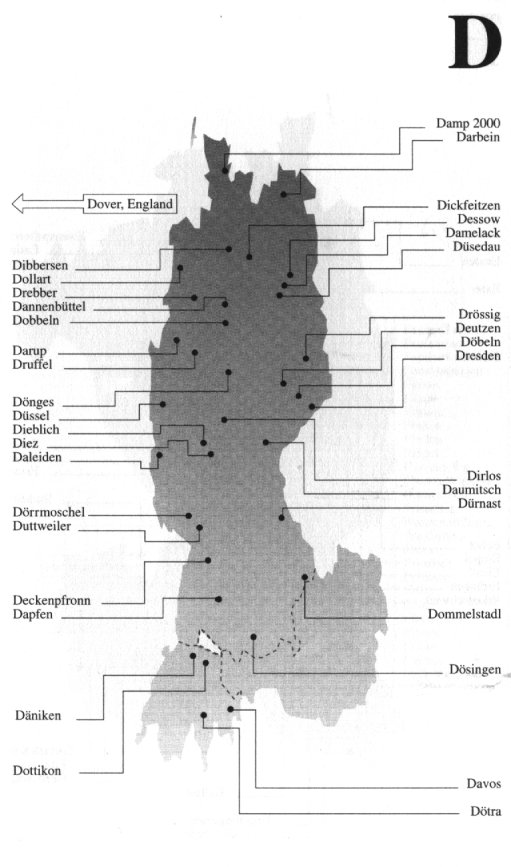Lokalisation der St&auml;dte auf einer Karte