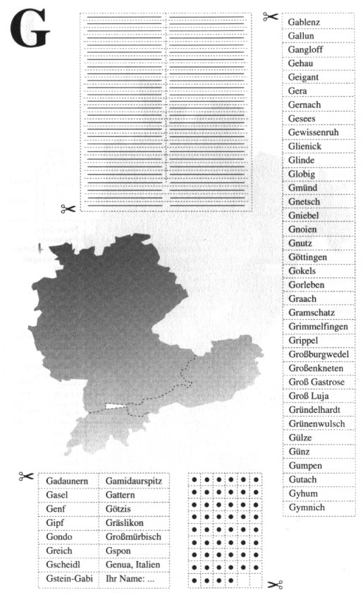 Lokalisation der St&auml;dte auf einer Karte
