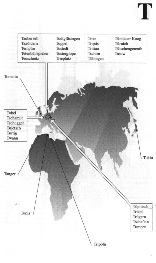 Lokalisation der St&auml;dte auf einer Karte