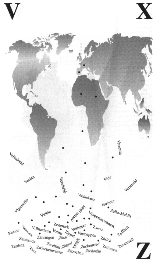 Lokalisation der St&auml;dte auf einer Karte