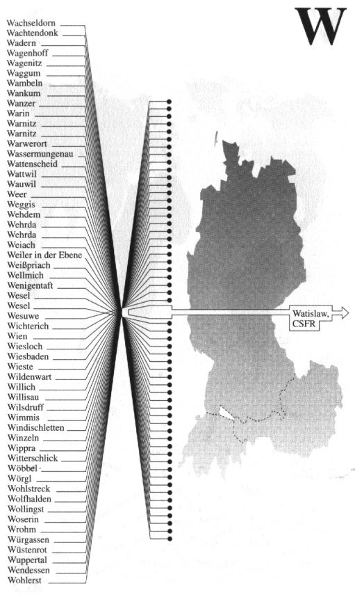 Lokalisation der St&auml;dte auf einer Karte